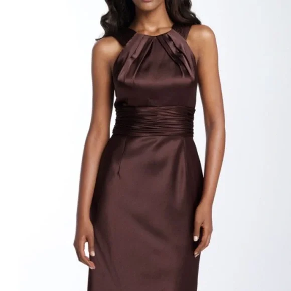 strapless open back dress Meggie Pink Plunge-Neck Twisted Maxi Dress With Chiffon Skirt – Club L  London main image 0